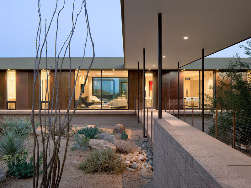 A contemporary Arizona home hovers above the desert floor, designed to capture views, breezes, and light while immersing its residents in the beauty of the Sonoran Desert.